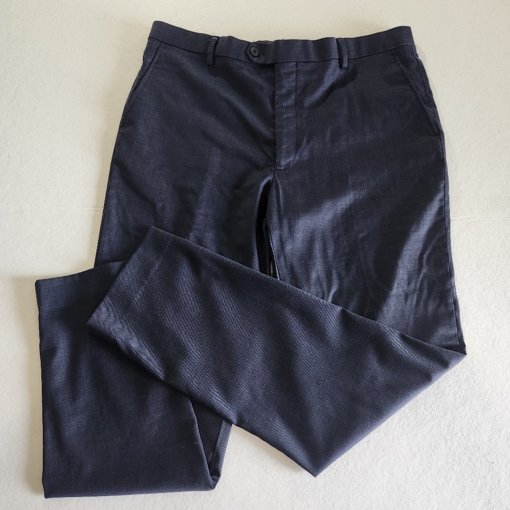 Kenneth Cole Men's Navy Flat-Front Chino Pants - Classic Everyday Style 38 X 32